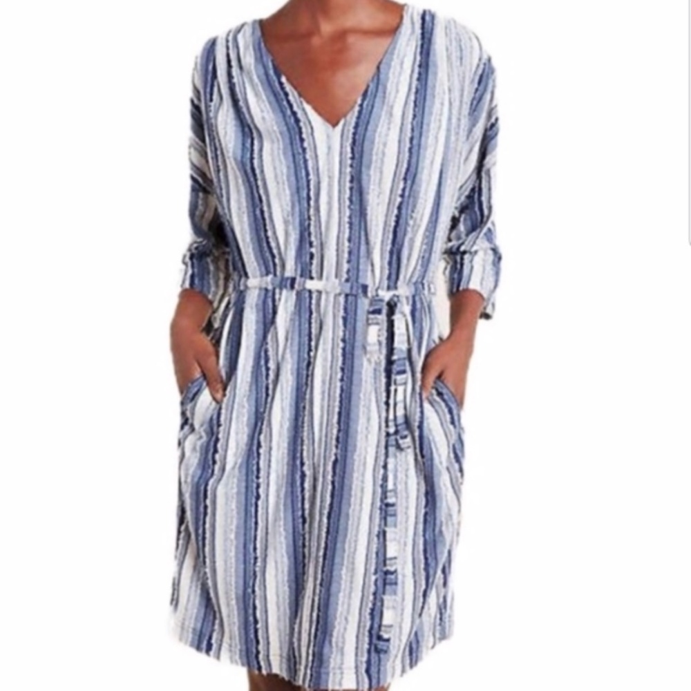 Anthropologie Porridge textured striped dress